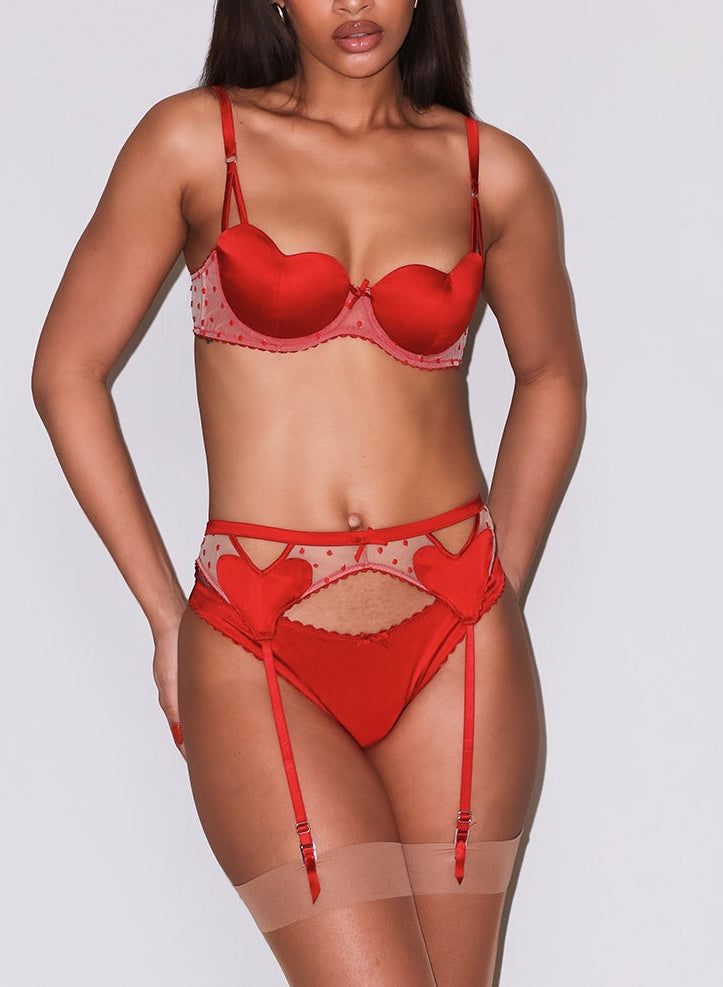 Fleur du Mal Red Amour Garter Belt