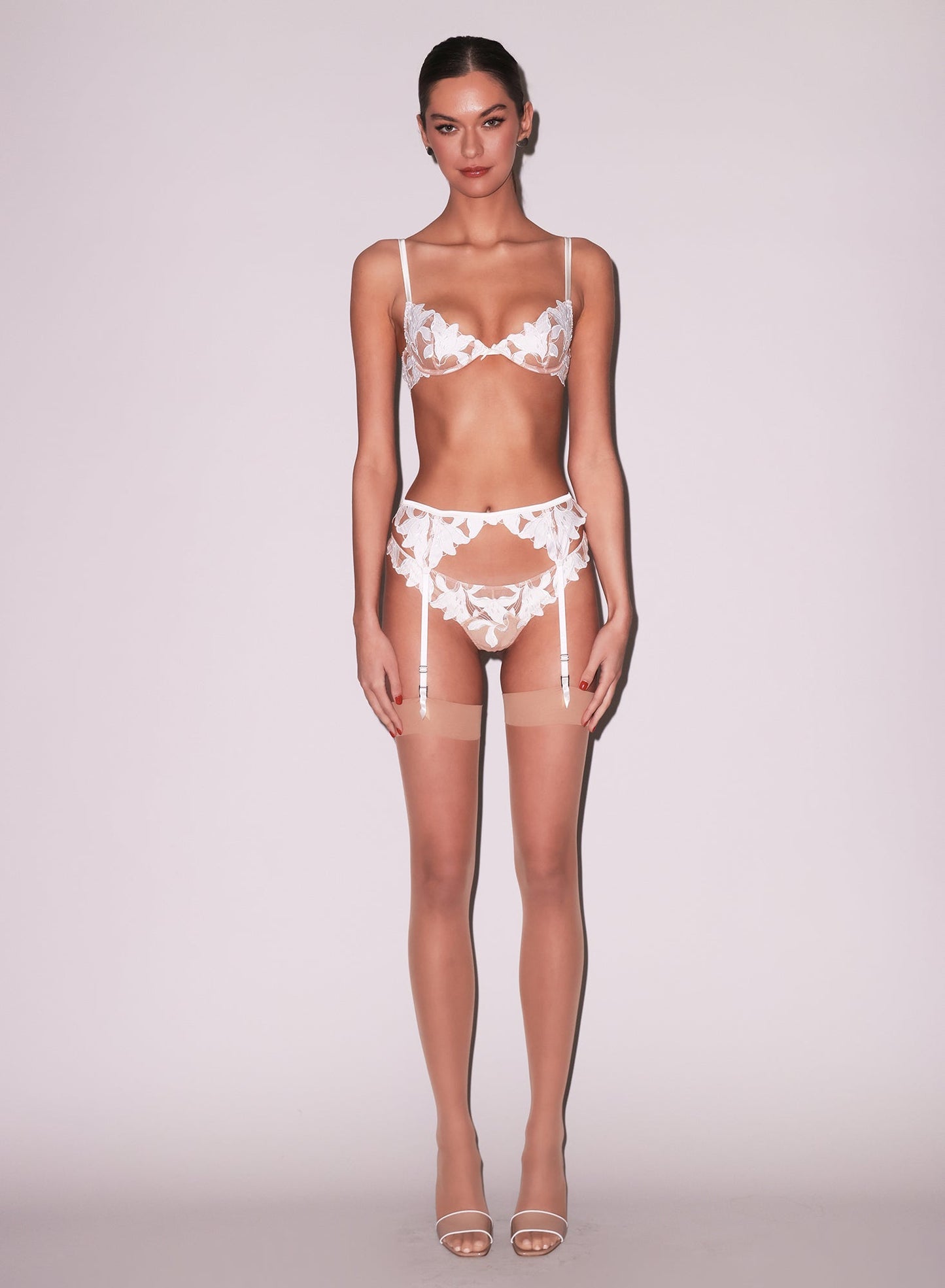 Fleur du Mal Tan Sheer Thigh High Stocking