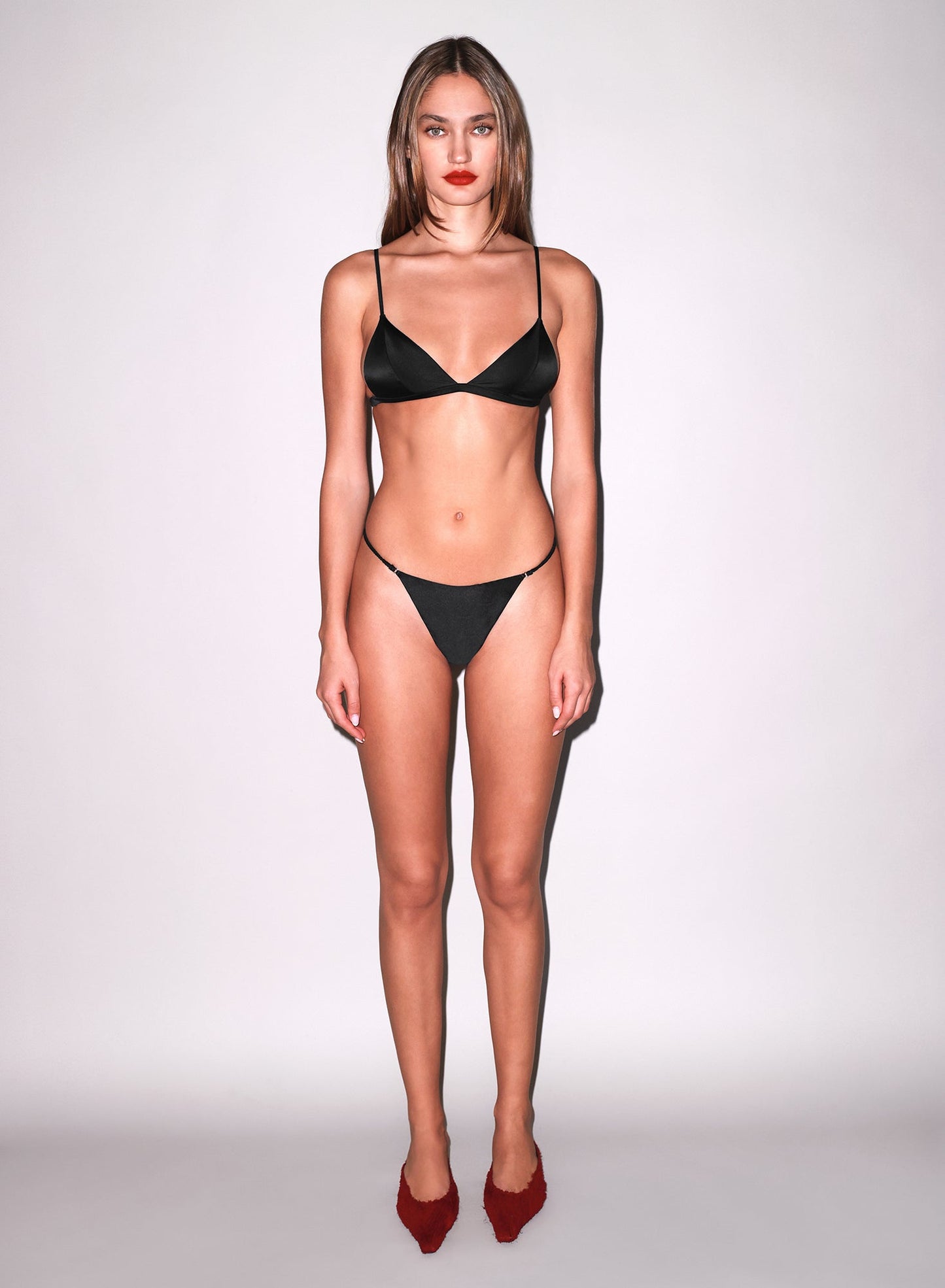 Fleur du Mal Black Luxe Triangle Bra