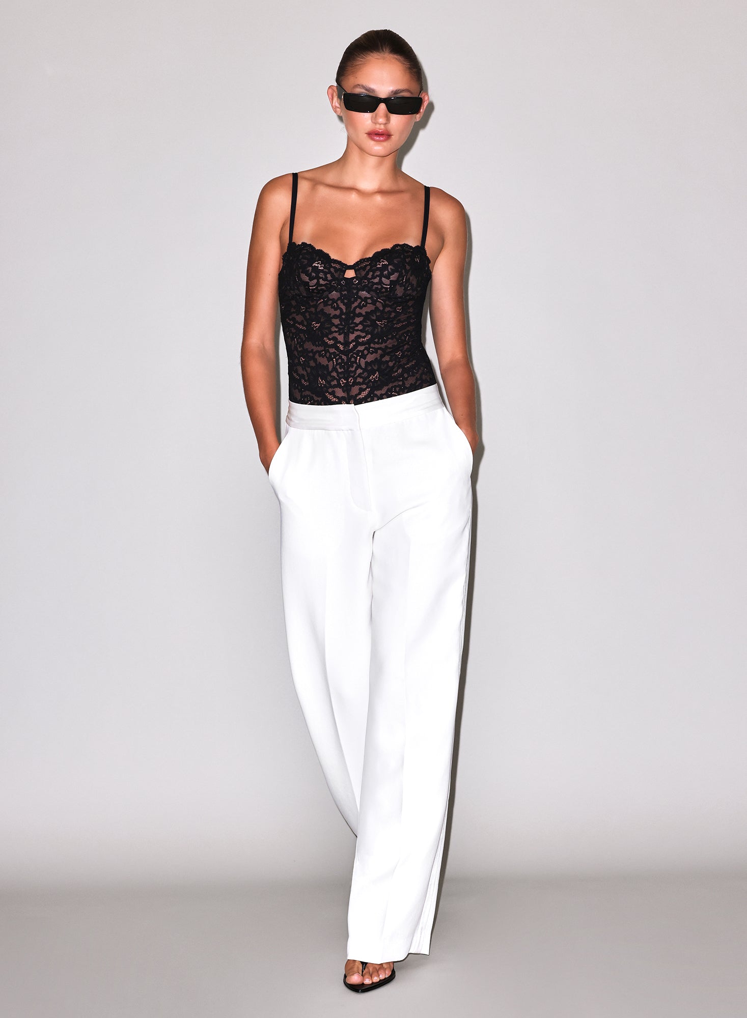 Fleur du Mal Ivory Tuxedo Pant