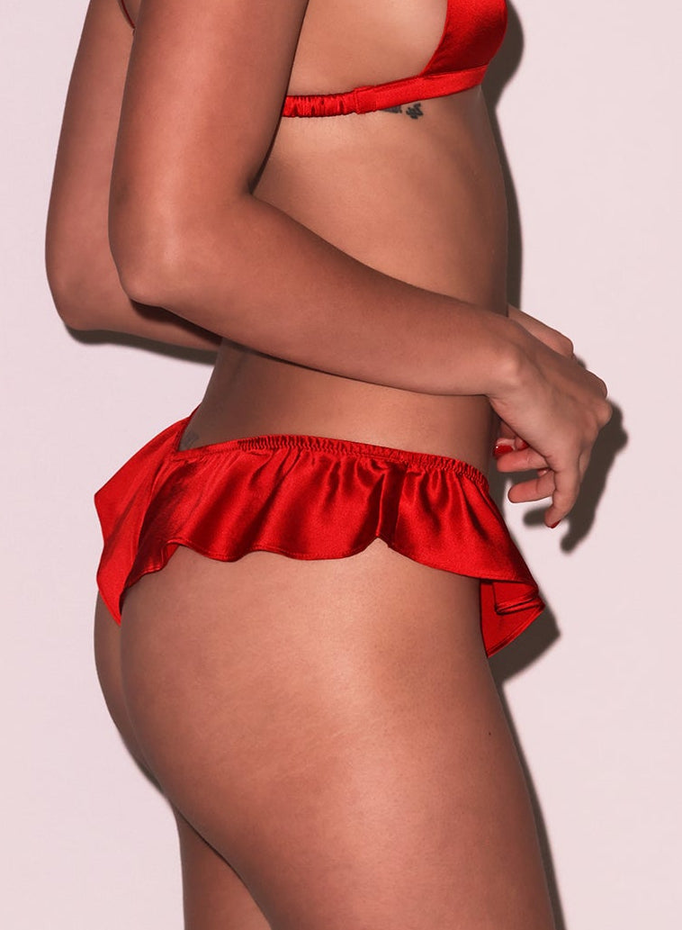 Fleur du Mal Red Luxe Triangle Bra
