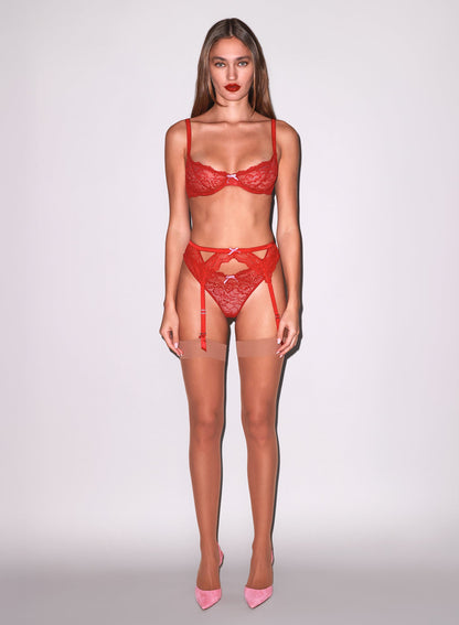 Fleur du Mal Caramel Sheer Thigh High Stocking