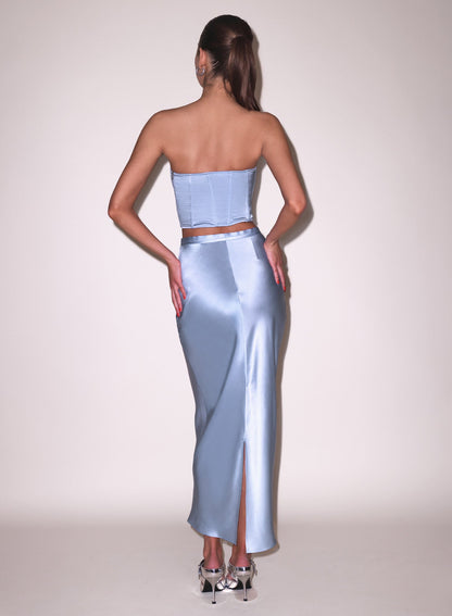 Fleur du Mal Pastel Sky Silk Bias Skirt