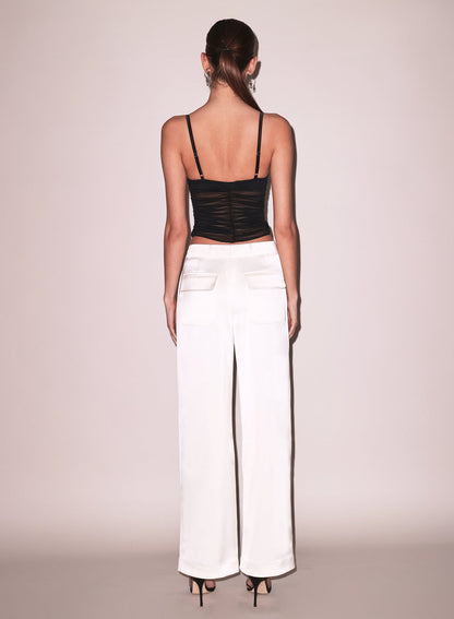 Fleur du Mal Vanilla Satin Trouser