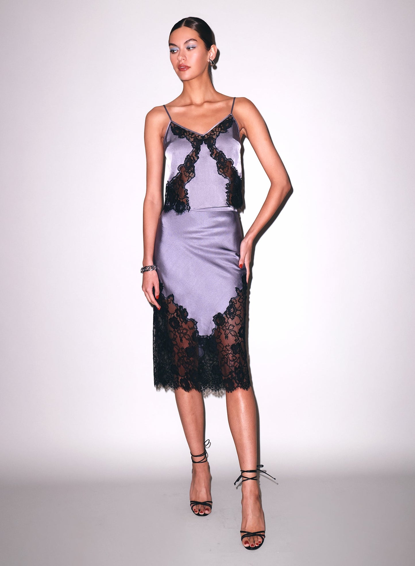 Fleur du Mal Lavender Smoke Juliet Lace Silk Cami