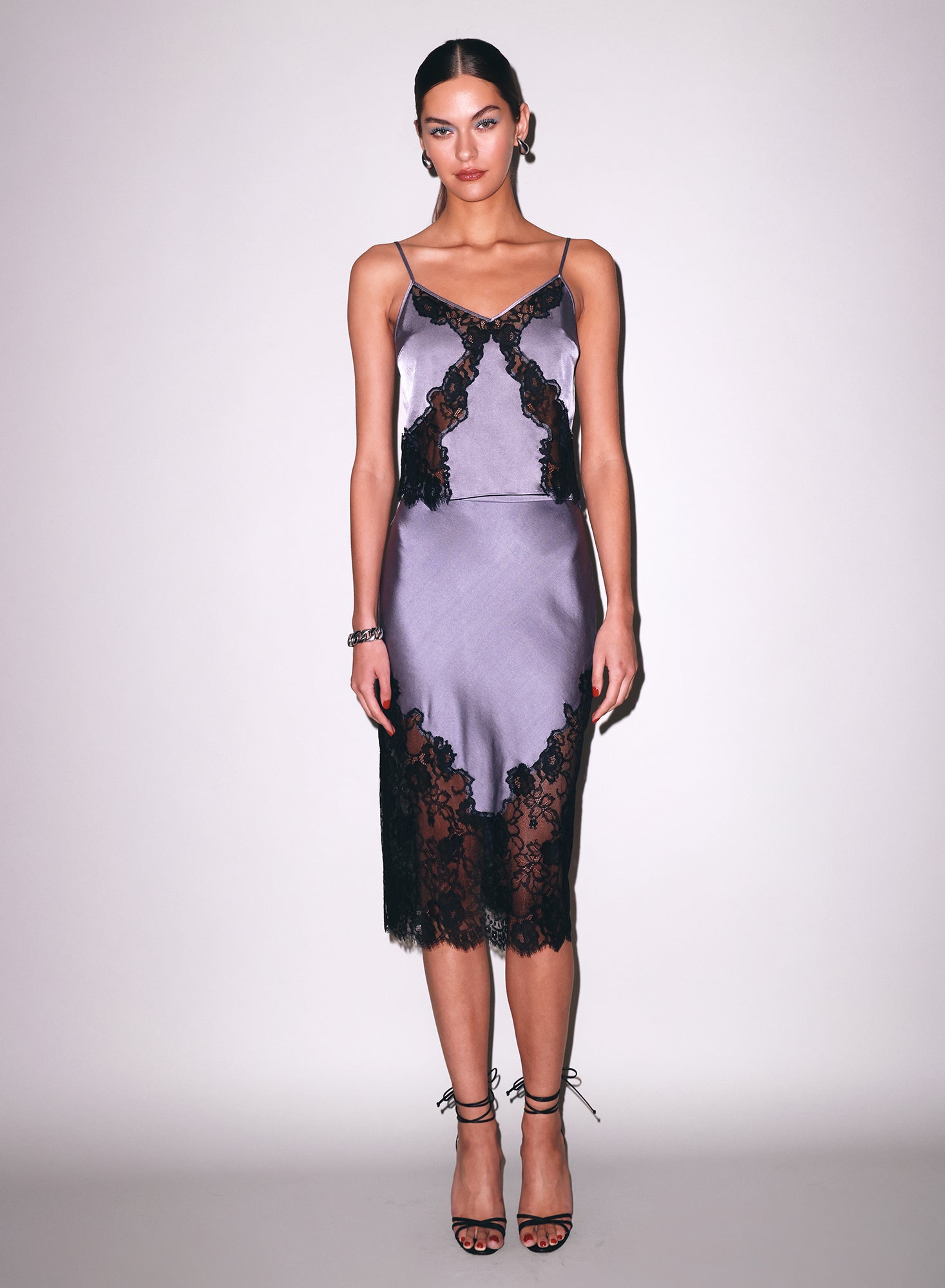 Fleur du Mal Lavender Smoke Juliet Lace Silk Cami