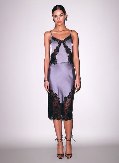 Fleur du Mal Lavender Smoke Juliet Lace Silk Cami