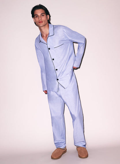 Fleur du Mal Pacific Blue Poplin PJ Top