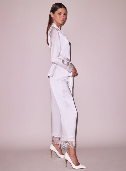 Fleur du Mal Ivory Bianca Smoking Jacket