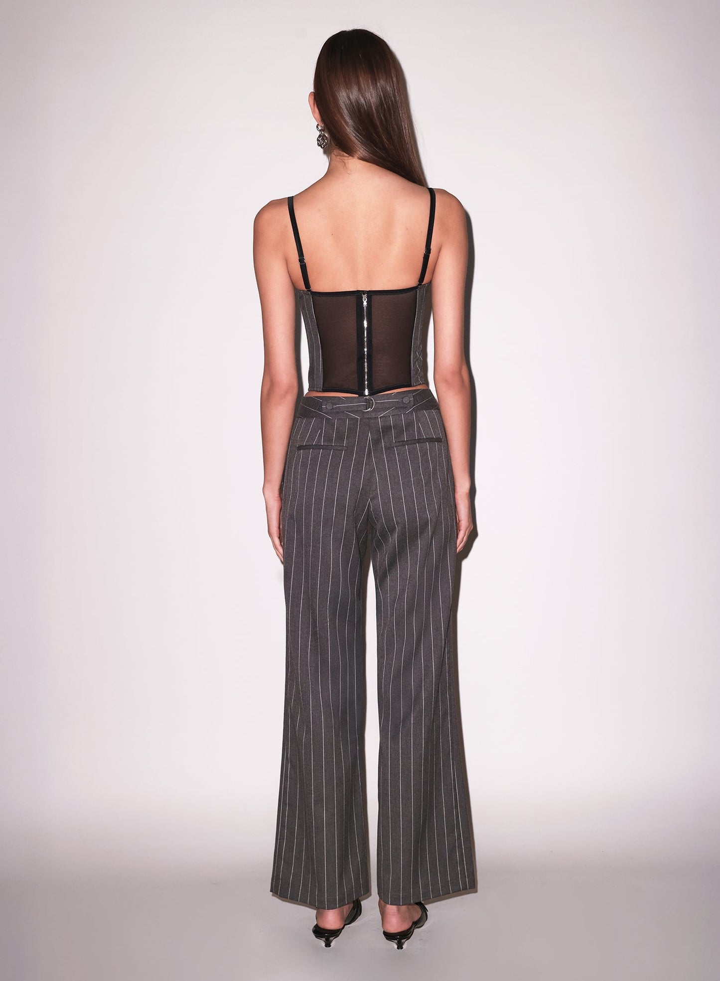 Fleur du Mal Dark Grey Pinstripe Maxwell Undo Me Pant