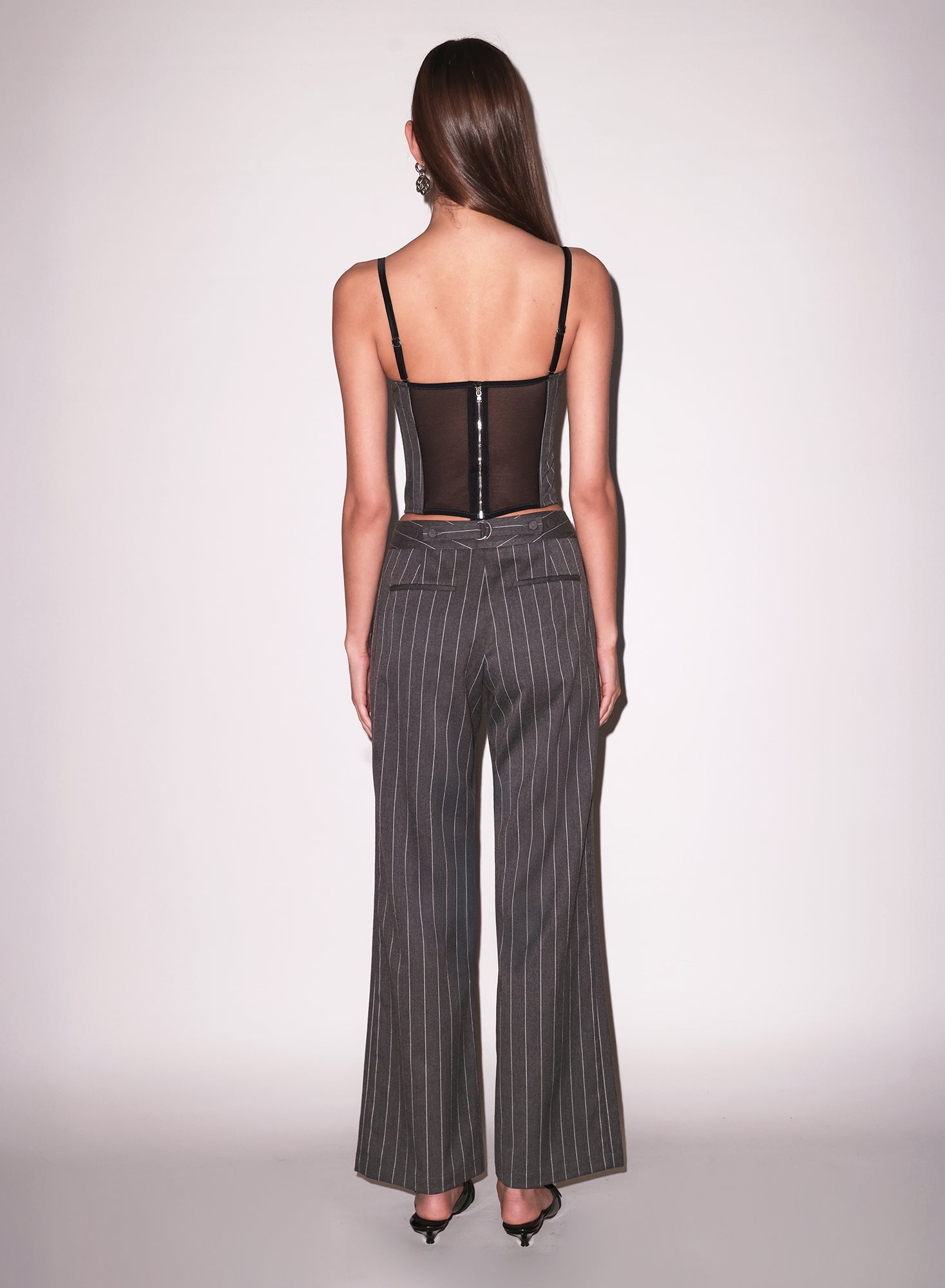Fleur du Mal Dark Grey Pinstripe Maxwell Undo Me Pant